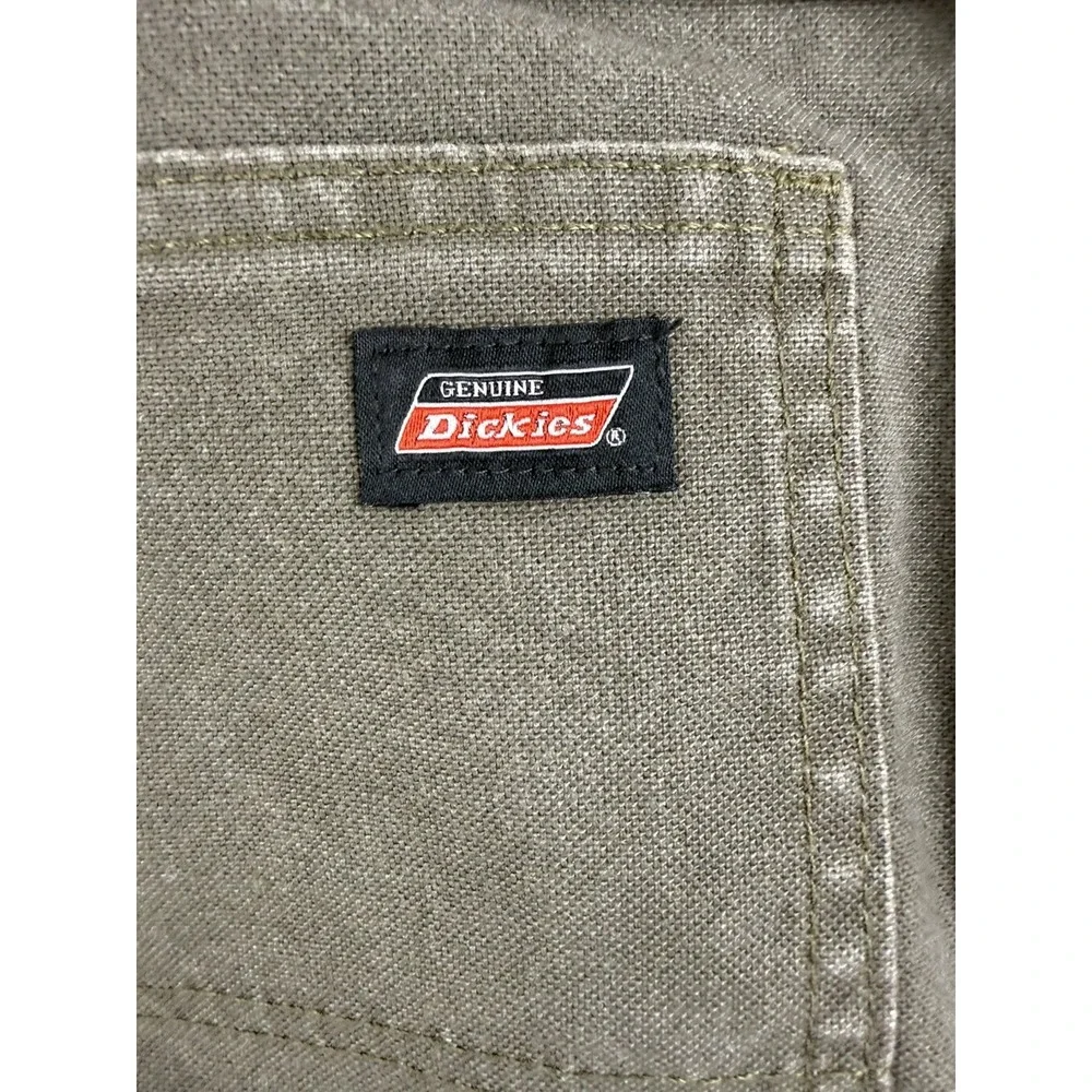 Dickies Carpenter Pants Mens 34x30 Gray Olive Stretch Duck Canvas Work Utility